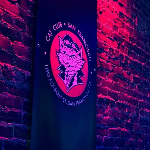 VIP booths in Cat Club with bold colors, ideal for social gatherings and themed parties.