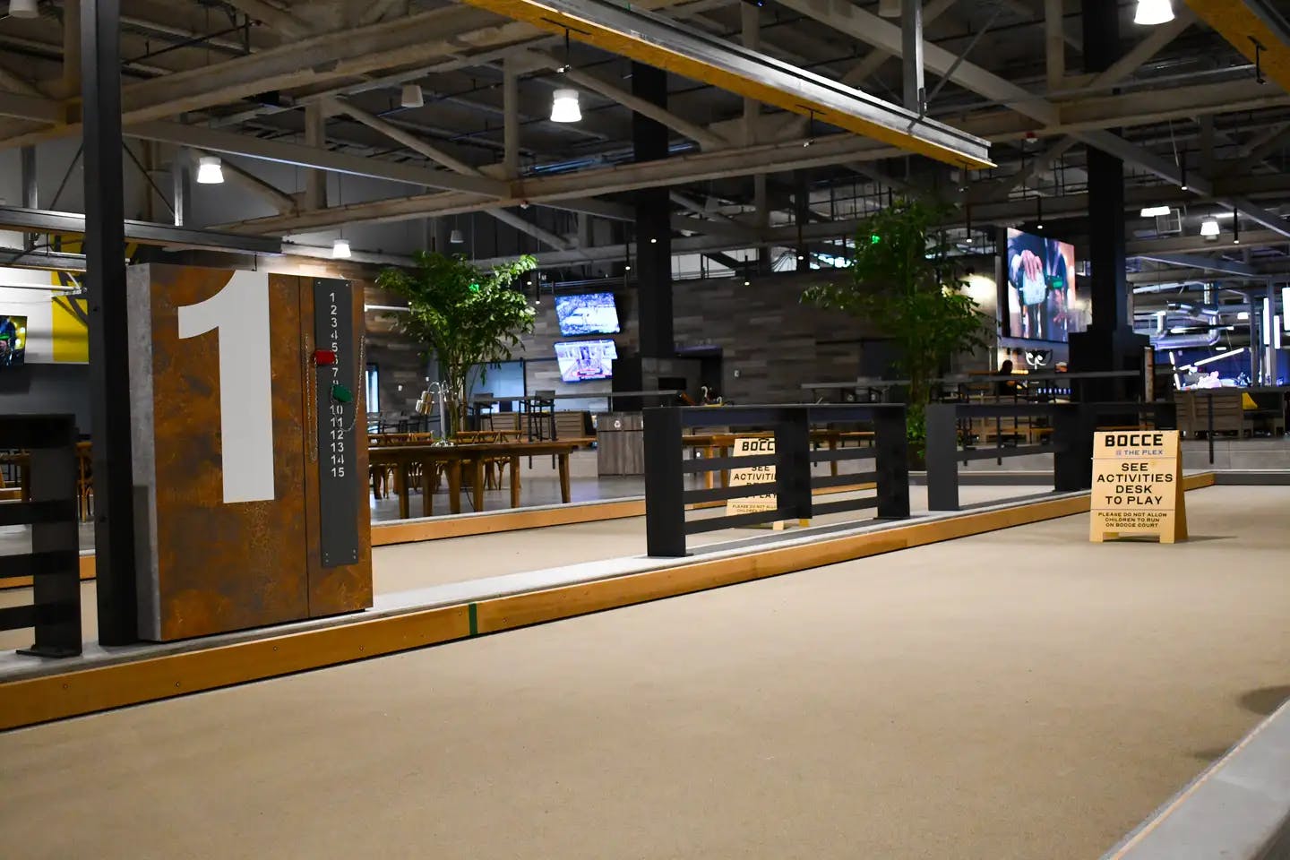 Bocce court at Silver Creek Sportsplex for corporate events and team-building activities.