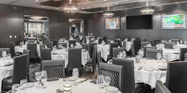 Private dining space at Morton's The Steakhouse, elegant setup for corporate events.