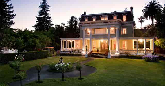 Historic Churchill Manor with elegant architecture, perfect for upscale events and meetings.