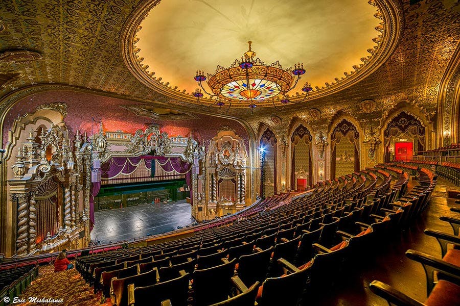 Vintage theater in Stanley Arts London with ornate architecture, ideal for elegant events.