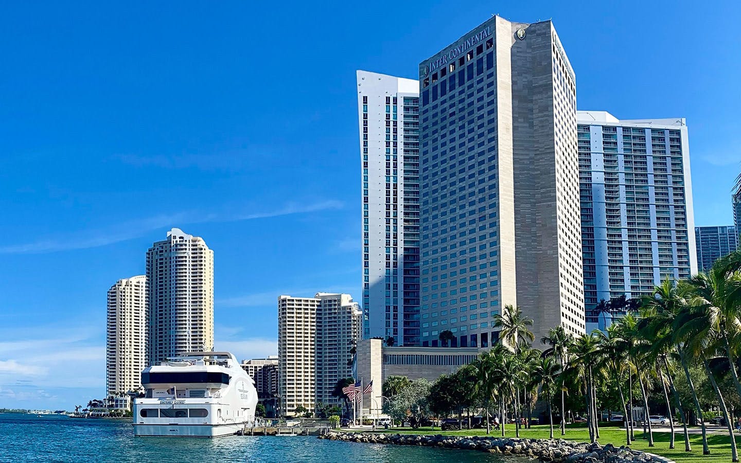 Contemporary Mezzanine at InterContinental Miami, waterfront venue for upscale events.