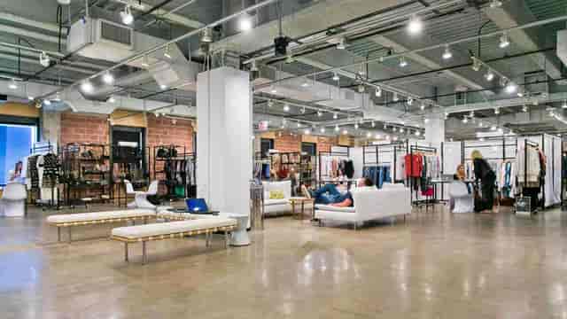 Chic event space in Fashion Industry Gallery for product launches and pop-up events.