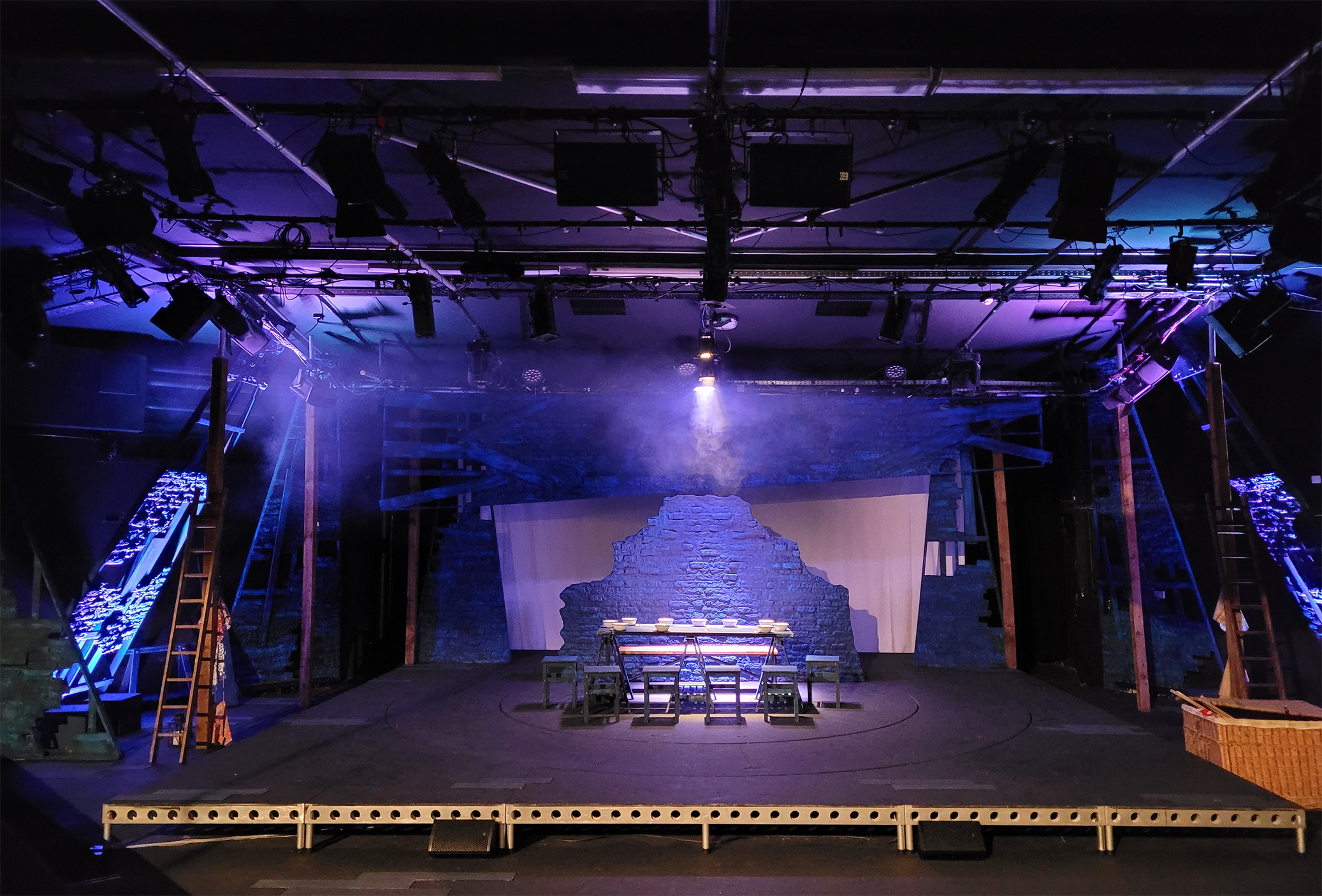 Lund Theatre event space with dramatic lighting for performances and corporate events. - Banner