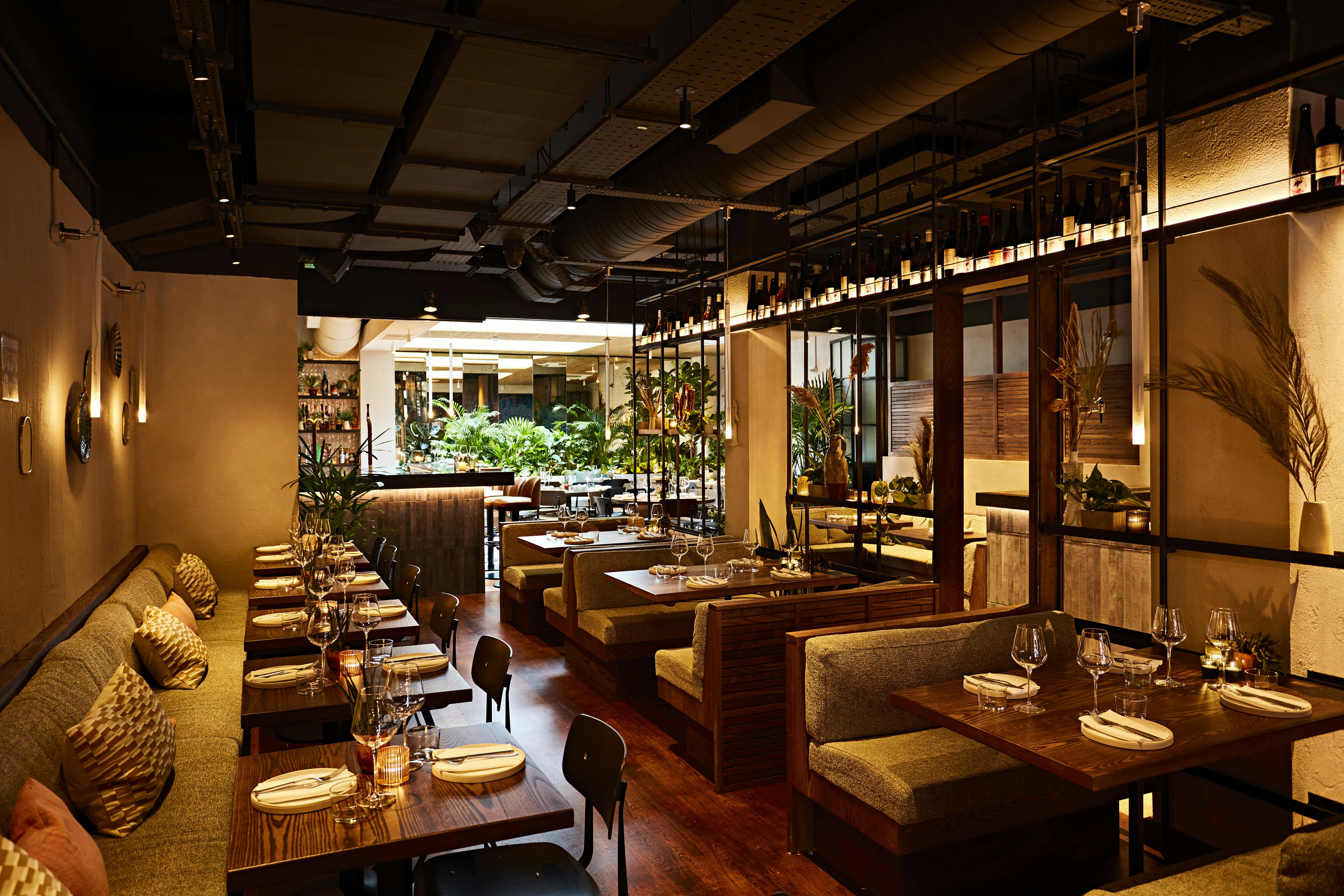 Stylish restaurant venue in Carmel Fitzrovia, ideal for intimate gatherings and corporate events.