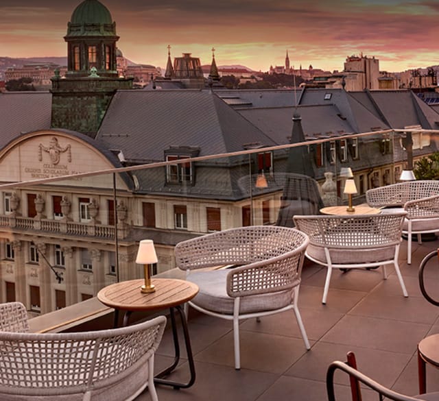 Stylish Duchess Rooftop venue with elegant seating for upscale events and networking.