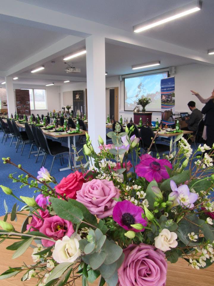 Conference Suite at Bath & West Showground, elegant table setup for corporate events.