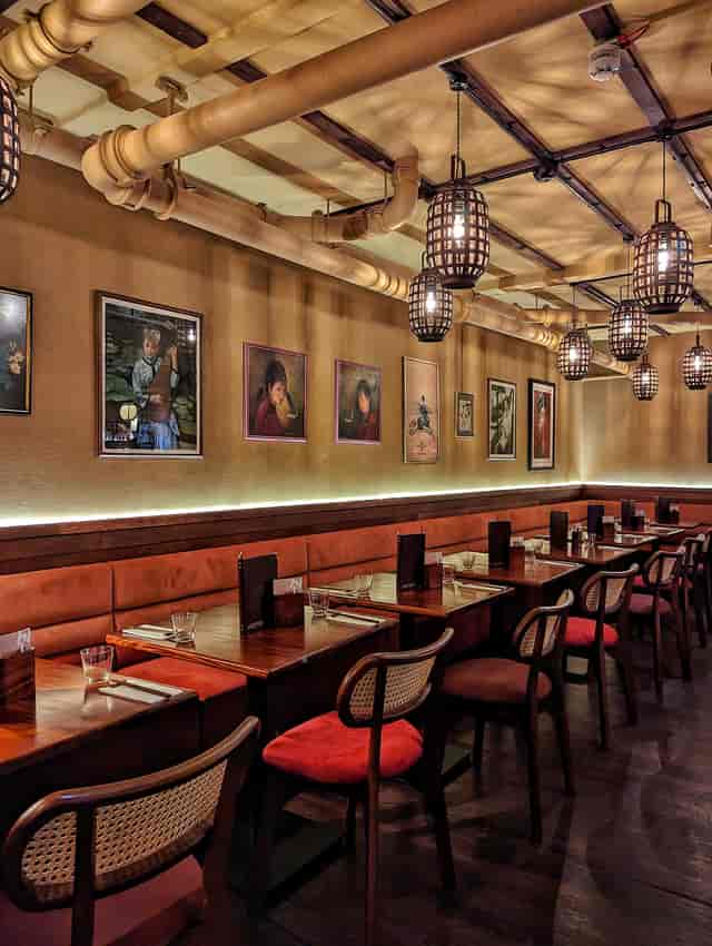 Stylish restaurant setting with warm lighting for intimate gatherings and corporate events.