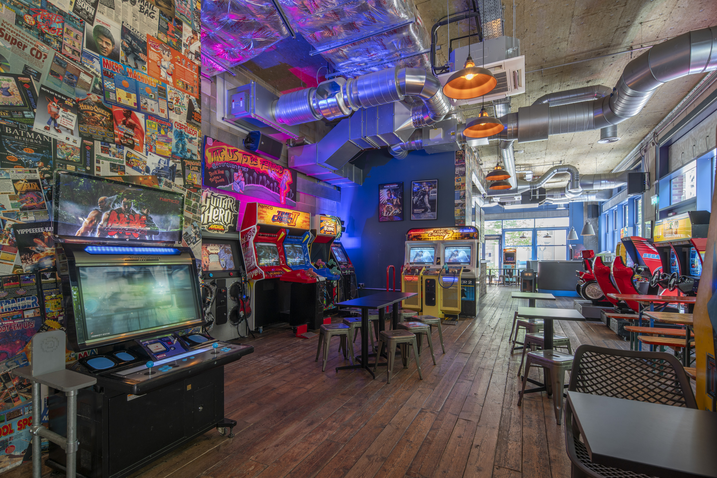 Vibrant arcade venue hire for casual networking and team-building events.