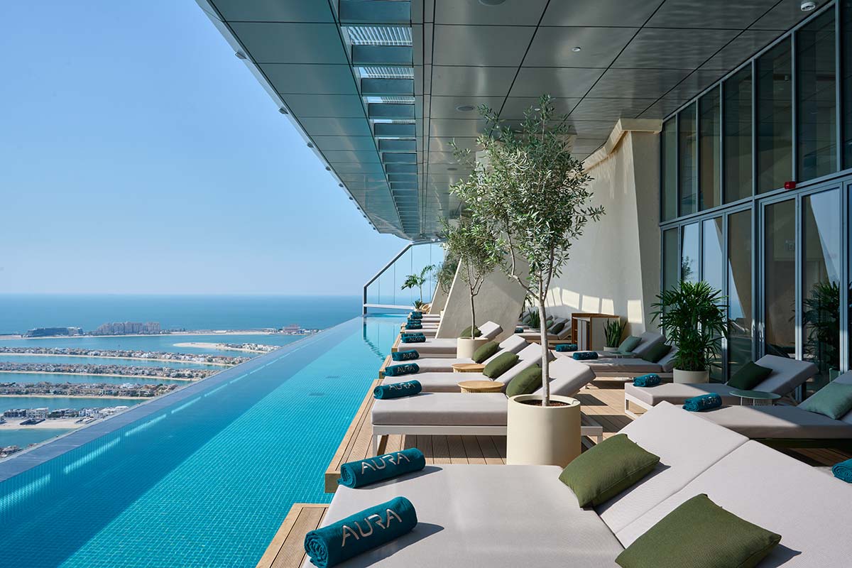 Wellness in the Sky at AURA SkyPool with ocean view, ideal for upscale events and networking.