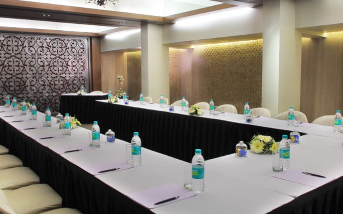 U-shaped meeting room at The Mirador Hotel Mumbai, ideal for workshops and planning sessions.