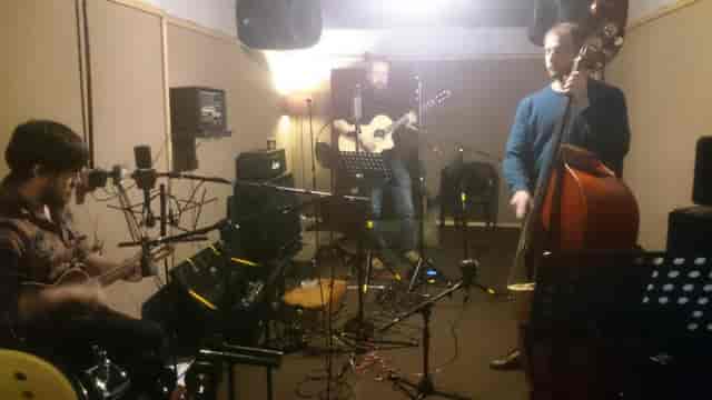 Live music setup in rehearsal studio, ideal for corporate events and private gatherings.