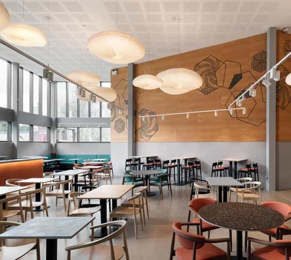 Modern bar area in Midlands Arts Centre, ideal for networking events and casual meetings.