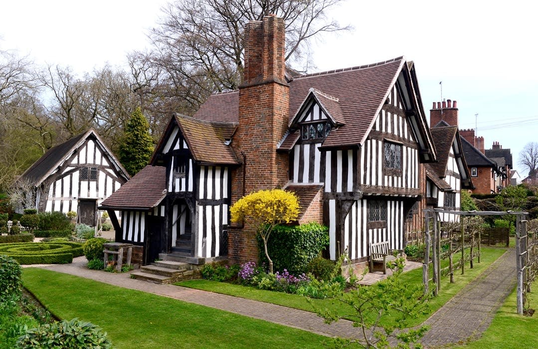 Tudor-style Rest House at Selly Manor Museum, perfect for weddings and outdoor events.