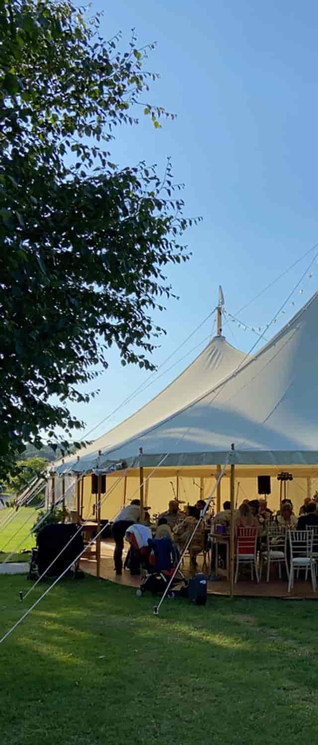 Marquee Croft tent at Eyam Hall Weddings, ideal for outdoor weddings and events.