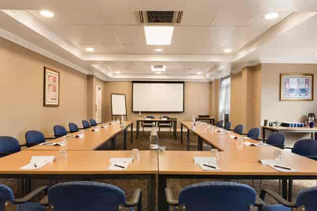 Meeting room at Park West, Solihull: U-shaped setup for corporate events and workshops.