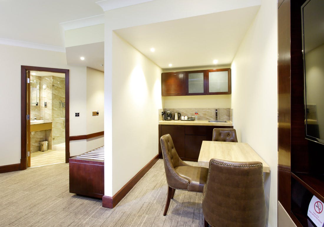 Presidential Suite meeting space with kitchenette, ideal for events in Ramada Solihull.