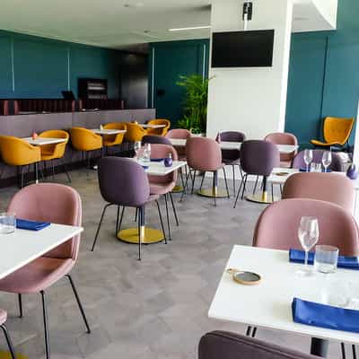 Modern dining space at Lord's Cricket Ground, ideal for upscale events and meetings.