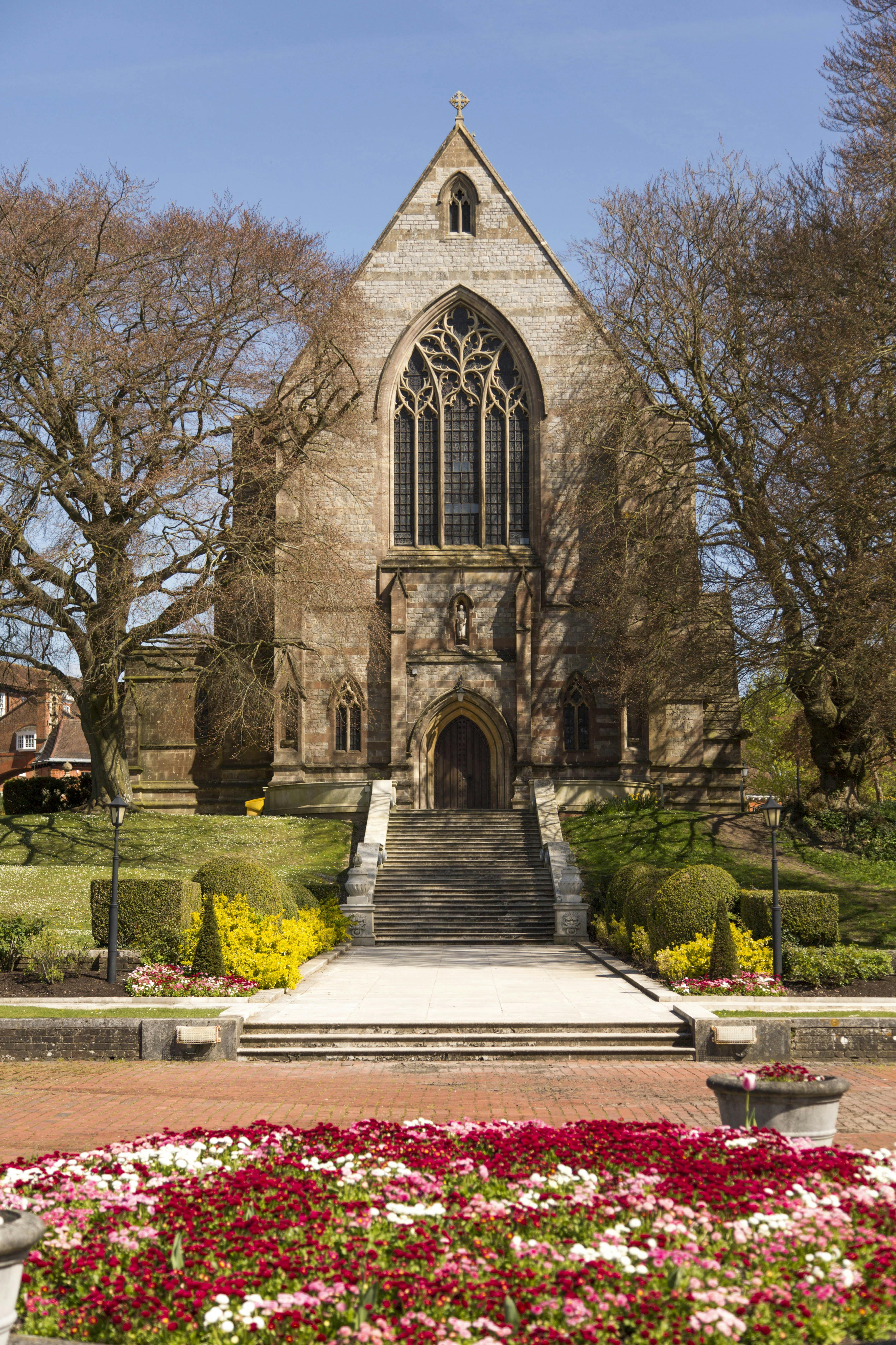 St Michael and All Angels Chapel, grand facade, ideal for weddings and events.