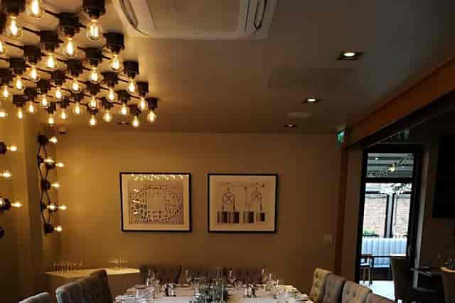 Stylish function room at Saint Pauls House for corporate dinners and private events.