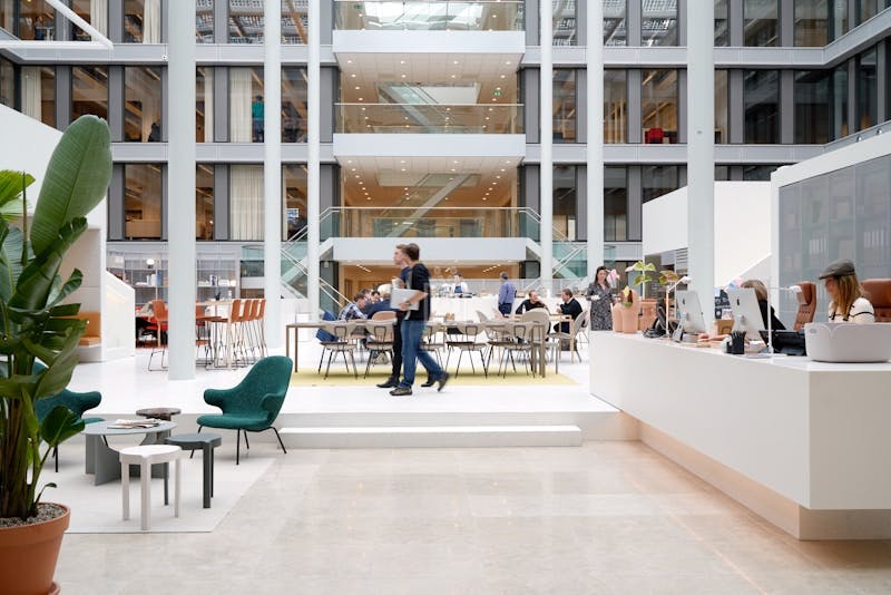 Modern open-concept venue at Virtual Office Plus for meetings and events.