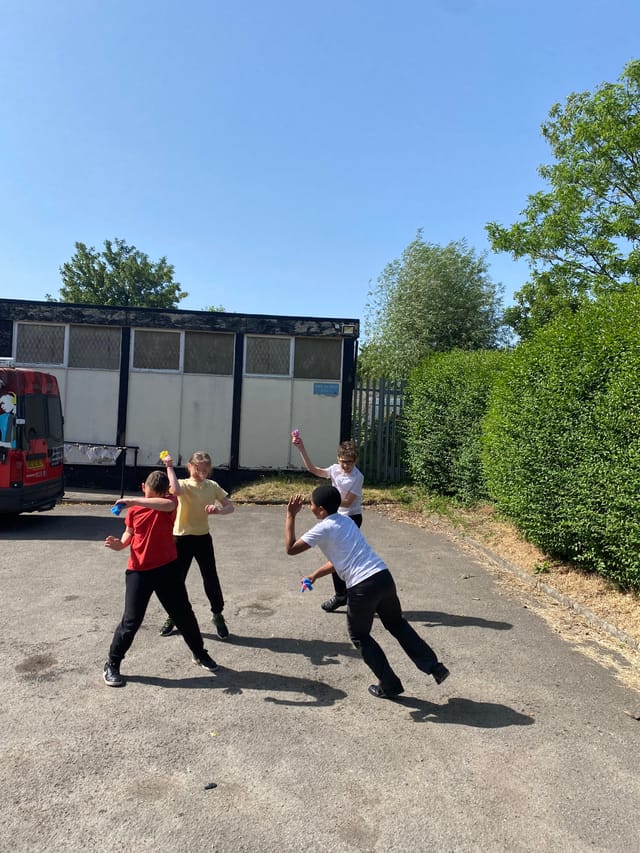Outdoor team-building activity at Small Hall, St Chad's Erdington, promoting teamwork and fun.