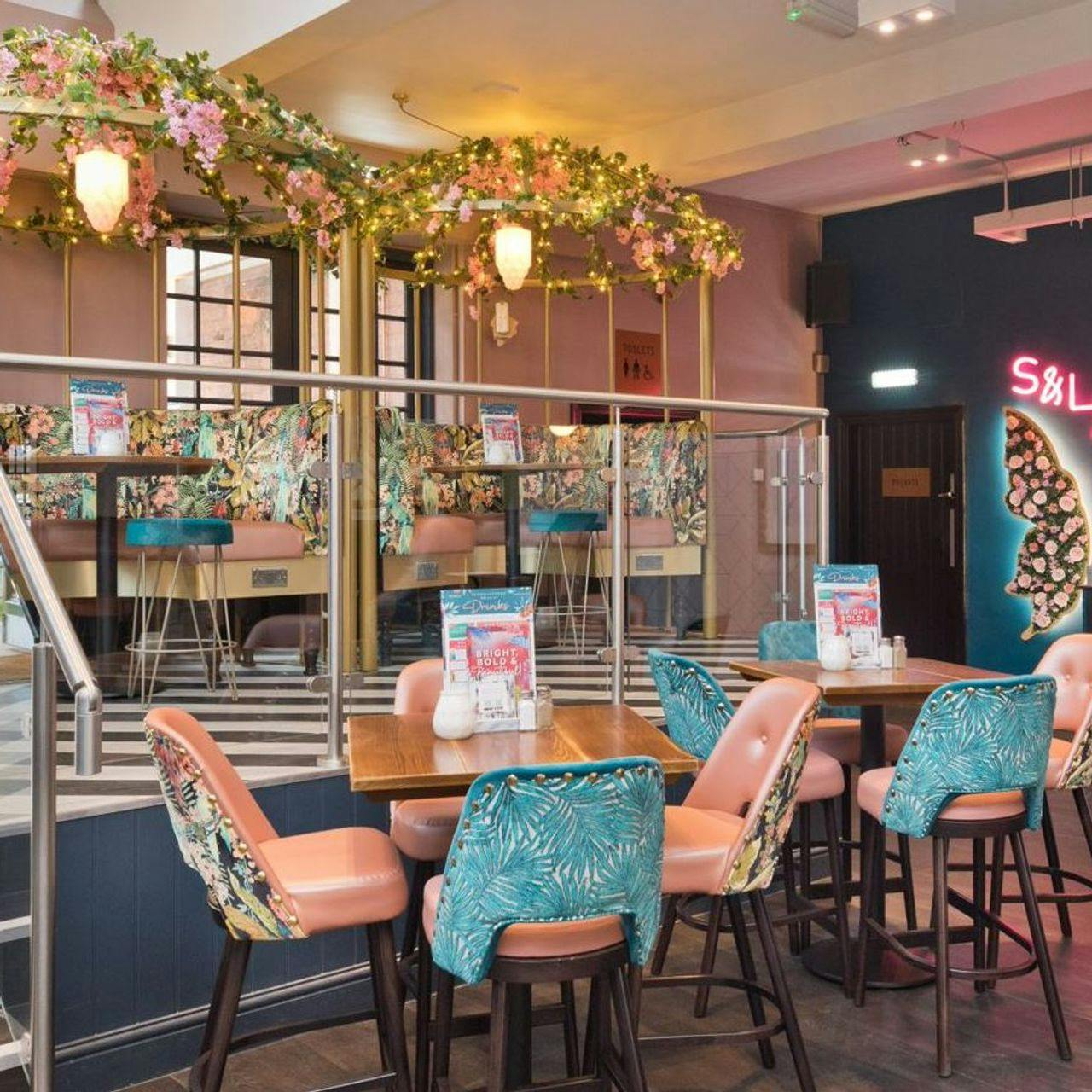 Vibrant event space at Slug And Lettuce Harborne for gatherings and meetings.