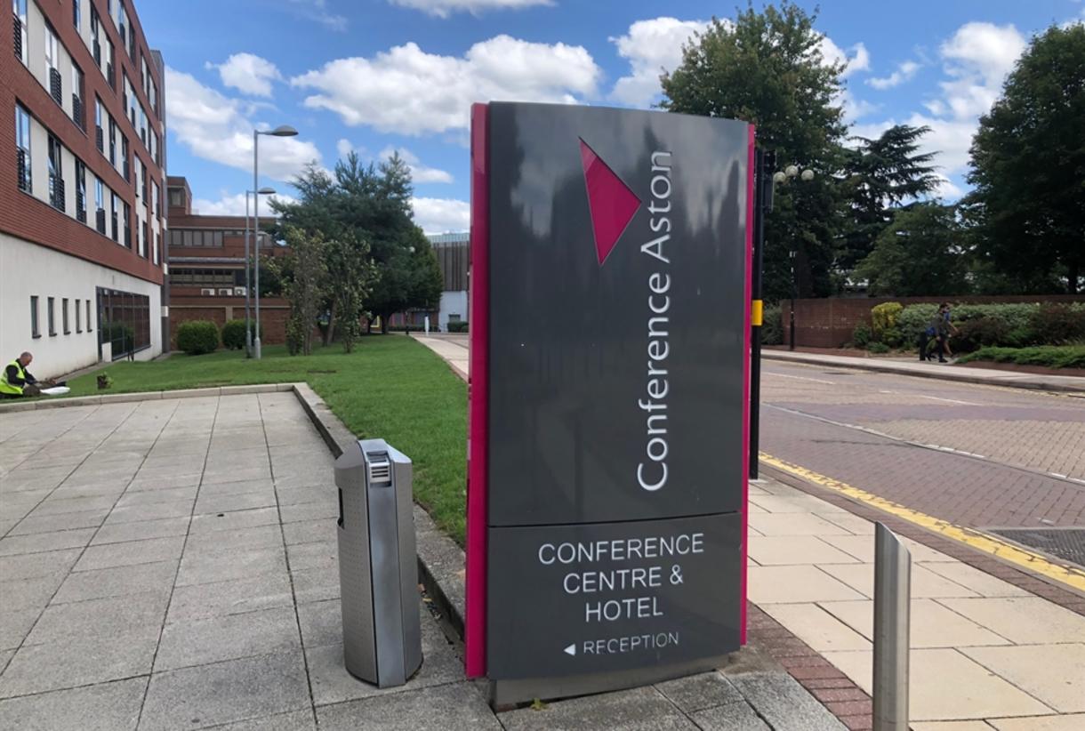 Modern conference center at Conference Aston, ideal for corporate events and meetings. - Banner