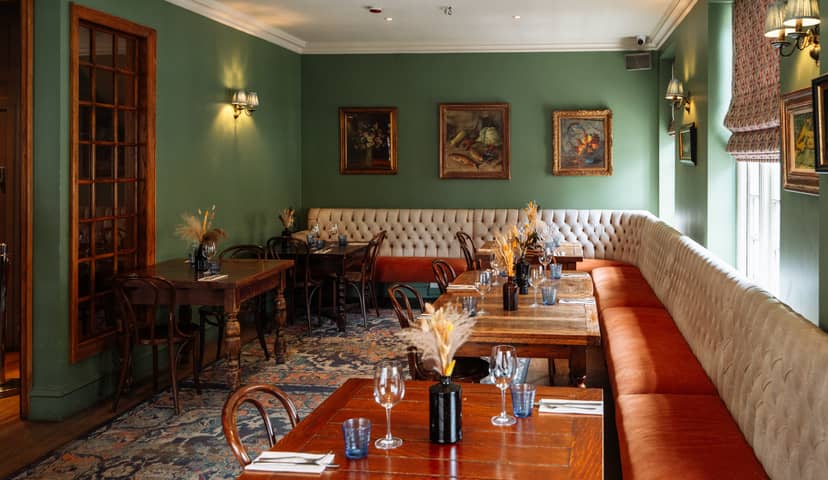 Dorset Room dining space in The Portman, Marylebone; ideal for intimate events and meetings.