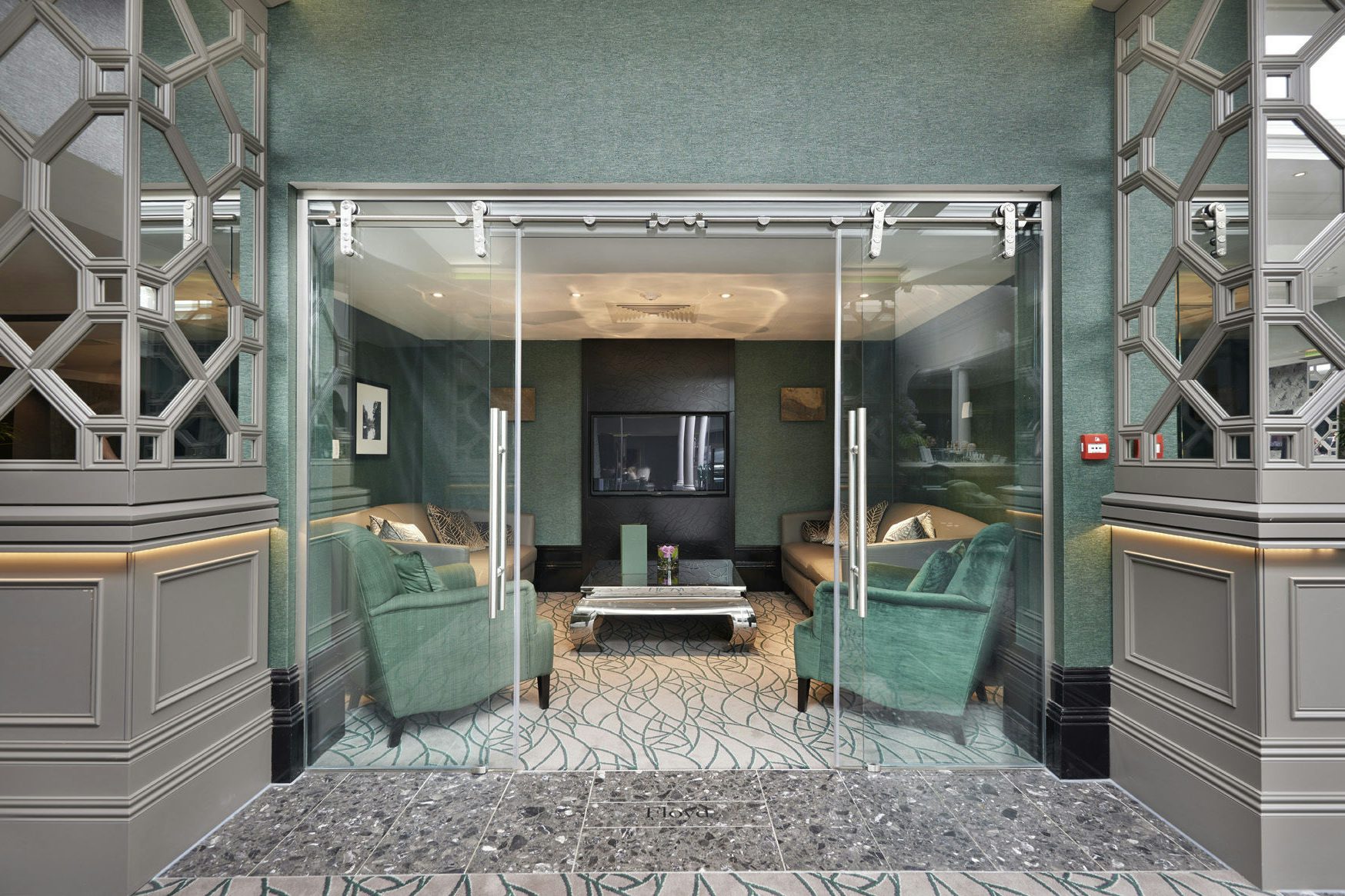 Kingbury Suite entrance at The Belfry, modern decor for meetings and networking events. - Banner