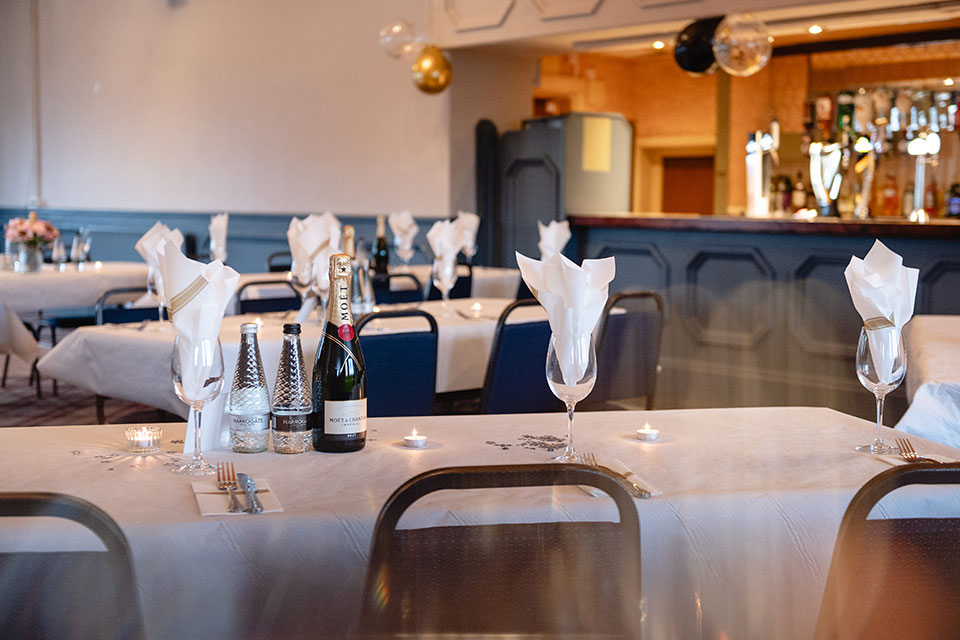 Elegant dining area at The Court Oak Harborne, perfect for corporate events and celebrations. - Banner