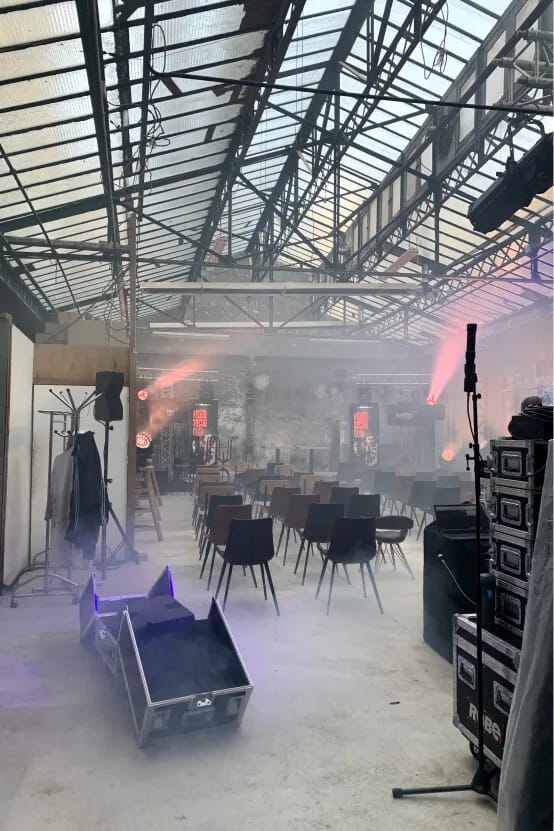 Versatile event space in Artefact Paris, ideal for presentations and seminars.