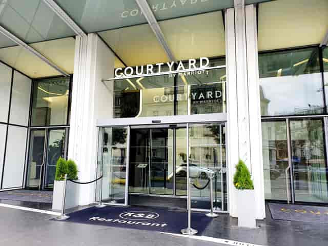Courtyard Paris Gare de Lyon entrance, modern venue for corporate events and meetings.