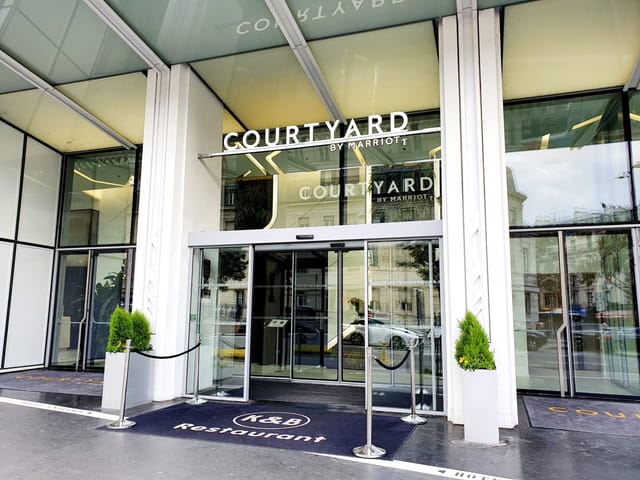 Courtyard Paris Gare de Lyon entrance, modern venue for corporate events and meetings.