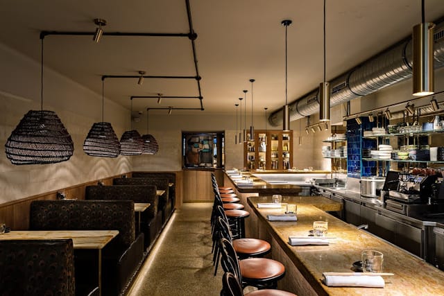 Stylish Paris Gallery restaurant interior with cozy seating for intimate events.