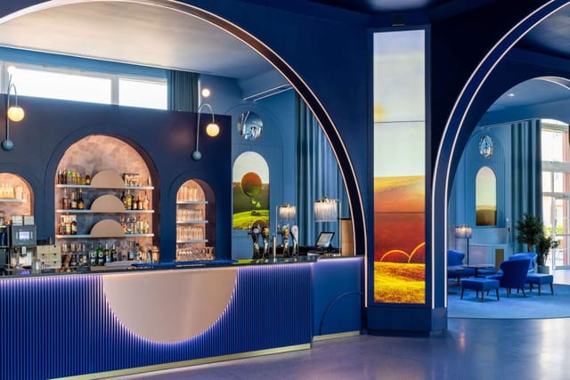 Stylish bar area in Grand Magic Hotel, ideal for events and social gatherings.