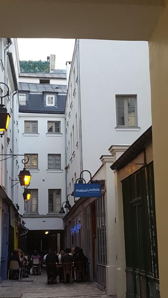Charming alleyway at Maison de la Poésie, ideal for intimate literary events and workshops.