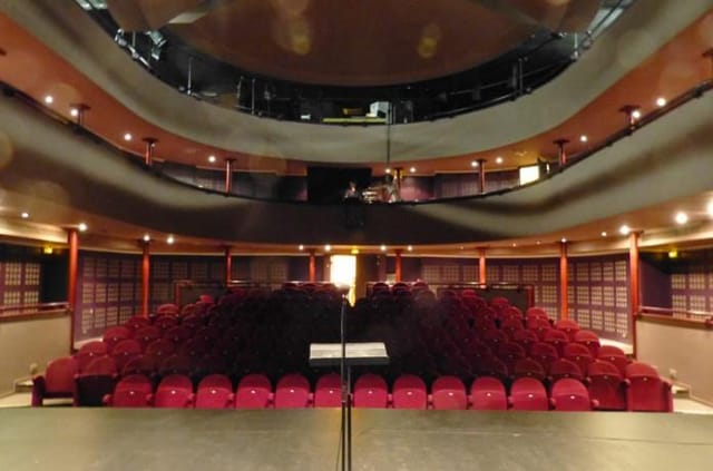 Salle de spectacles theater with tiered seating for events and presentations.