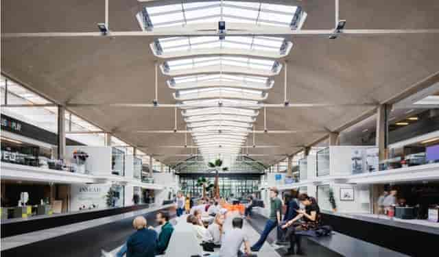 Open Platform at STATION F: modern venue with high ceilings for networking events.