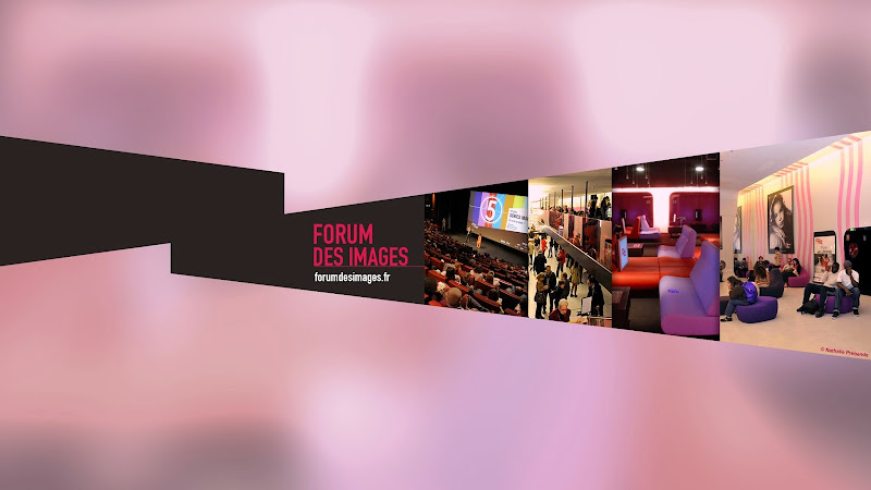 Vibrant event space at Forum des Images with adaptable setups for presentations and networking.