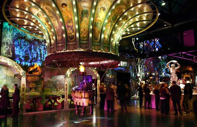 Vibrant carousel at Théâtre du merveilleux, perfect for corporate events and celebrations.