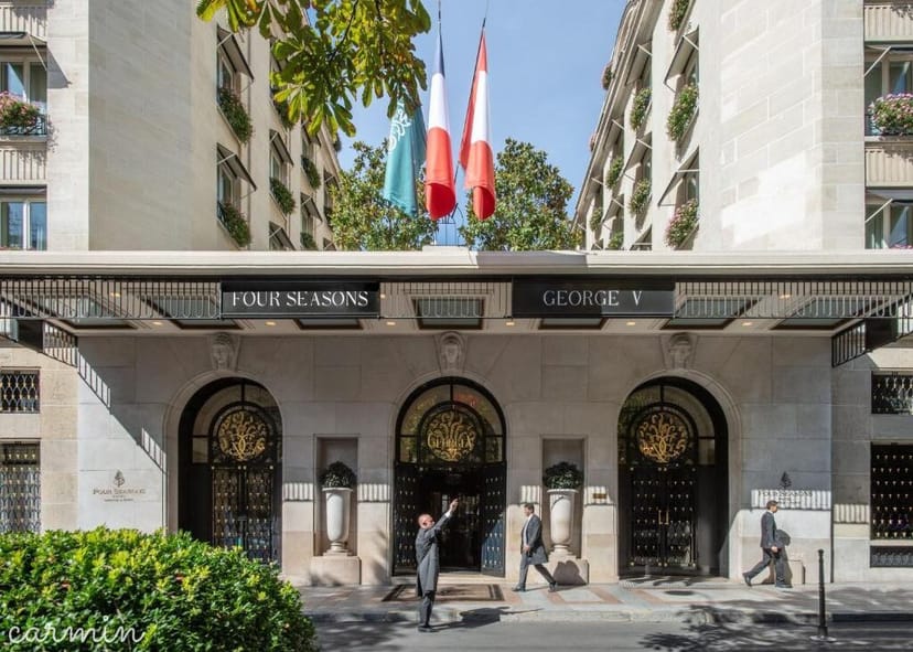Foyer Vendôme entrance at Four Seasons Hotel George V, Paris; luxury venue for events.