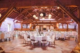 Athena event space with elegant tables, ideal for weddings and corporate gatherings.