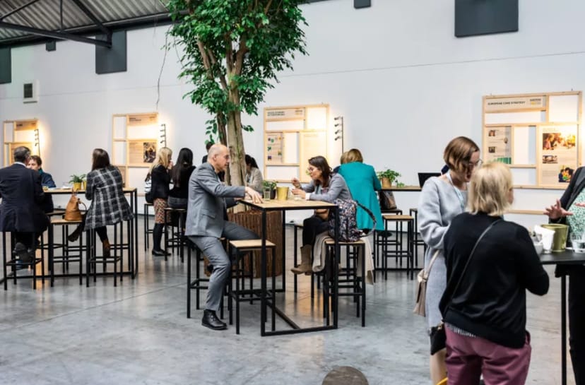Modern event space at Riverside, Restaurant & Mezzanine for networking and workshops.