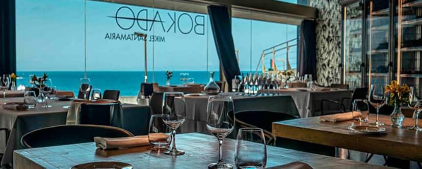 Elegant dining setup at BOKADO, Thalassa Room, perfect for upscale events in San Sebastián.