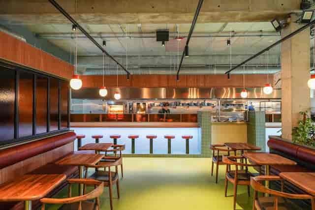 Modern dining space at Medlock Canteen, ideal for culinary events and networking.
