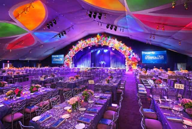 Elegant event space at LA Live with vibrant decor, perfect for galas and corporate events.