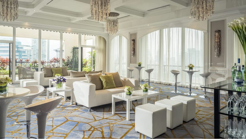 Elegant event space at Four Seasons Singapore, perfect for networking and social gatherings.