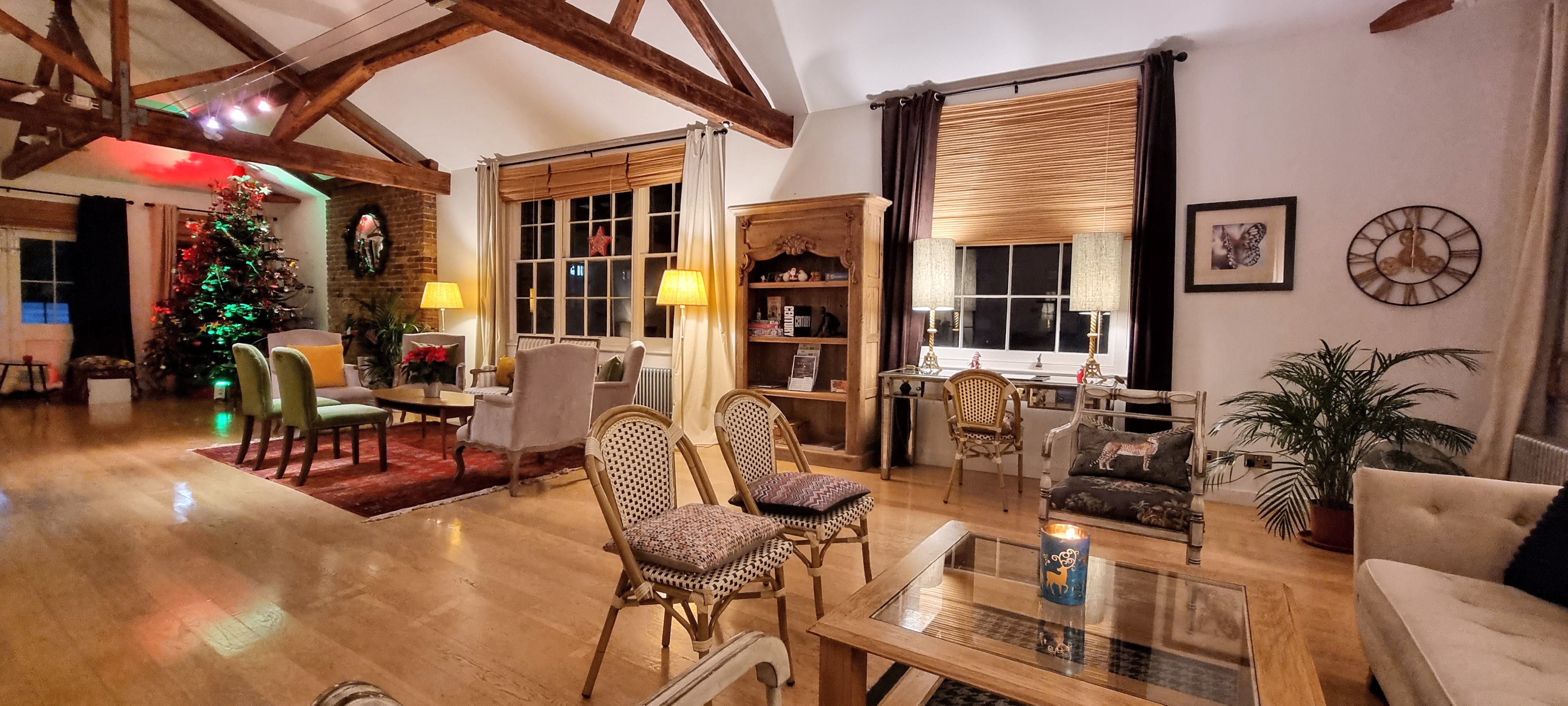 Cozy meeting space in Lumiere London, ideal for intimate gatherings and workshops. - Banner