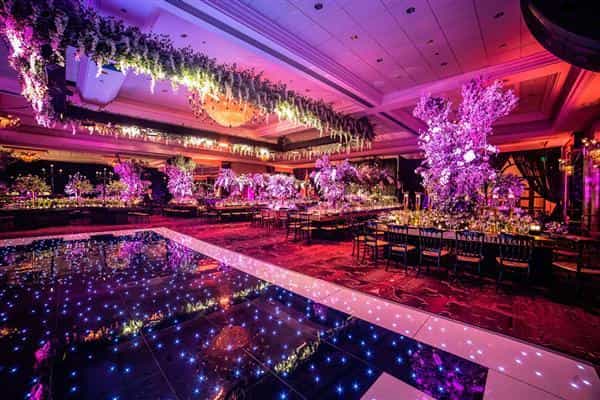 Patio Del Fauno at Condado Vanderbilt Hotel, elegant wedding venue with floral decor.